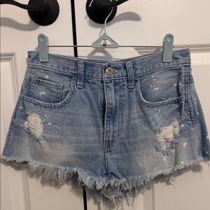 Hollister Light Blue Distressed Jean Shorts